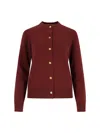 Burberry Ekd Cashmere Cardigan In Red