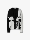 Burberry Scarf-detailed Intarsia Cashmere Cape In Black/chalk