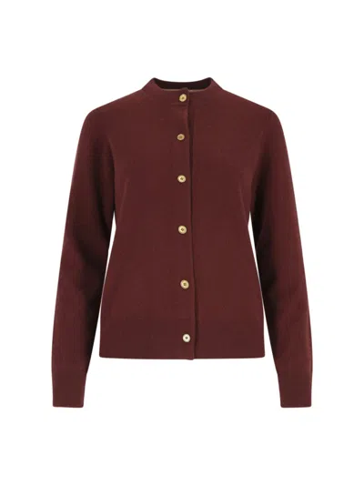 BURBERRY BURBERRY "EKD" CASHMERE CARDIGAN – RED