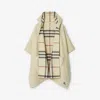 Burberry Ekd-embroidered Cashmere Cape In Stone