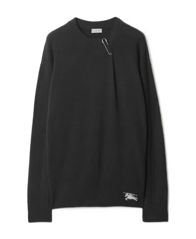 BURBERRY BURBERRY EKD SAFETY PIN DETAILED KNITTED JUMPER