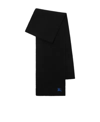 Burberry Ekd Cashmere Scarf In Black
