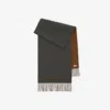 Burberry Reversible Ekd Cashmere Scarf In Graphite