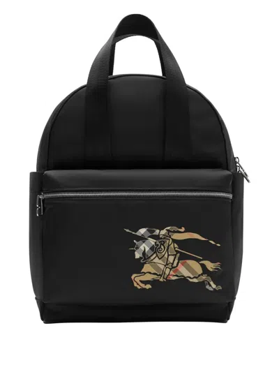 Burberry Ekd Check Baby Changing Backpack In Black