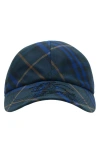 Burberry Ekd Check Baseball Cap In Midnight Ip Check