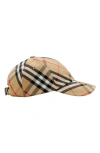 Burberry Ekd Check Baseball Cap In Sand