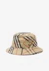 Burberry Check Bucket Hat In Beige