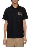 Burberry Evan Ekd Check Cotton Polo Shirt Clothing In Black