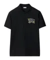 Burberry Evan Ekd Check Cotton Polo Shirt Clothing In Black