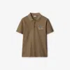 Burberry Equestrian Knight-check Polo Shirt In Brown
