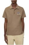 Burberry Equestrian Knight-check Polo Shirt In Brown