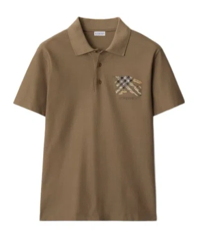 BURBERRY BURBERRY LOGO EMBROIDERED SHORT SLEEVED POLO SHIRT