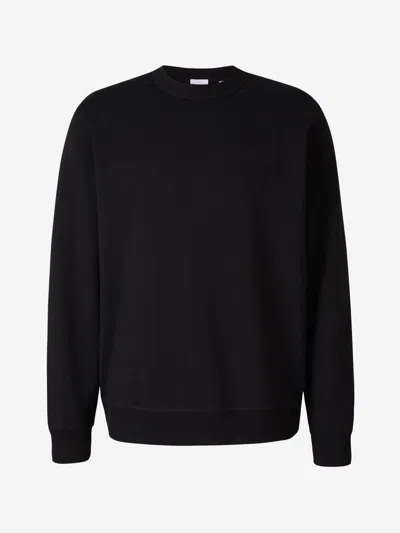 Burberry Ekd Check Cotton Sweatshirt In Black