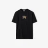 Burberry Ekd Check Cotton T-shirt In Black