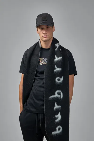 Burberry Ekd Check Cotton T-shirt In Black