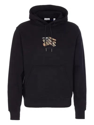 BURBERRY EKD CHECK LOGO PATCH HOODIE