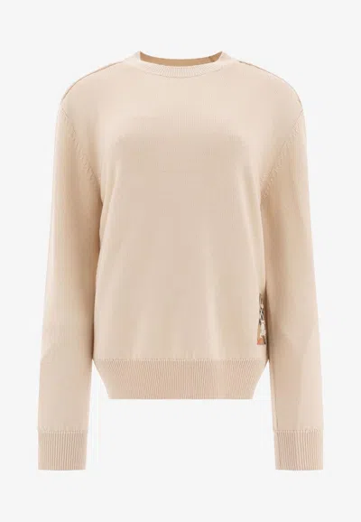 BURBERRY EKD CHECK PATCH CREWNECK SWEATER