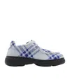 Burberry Ekd Check-print Derby Shoes In Black