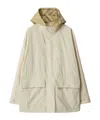 Burberry Ekd Check-print Hooded Jacket In Nude