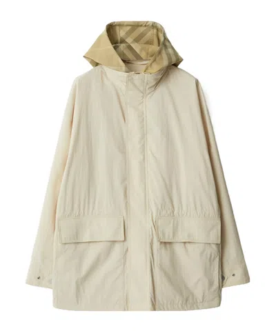 BURBERRY EKD CHECK-PRINT HOODED JACKET