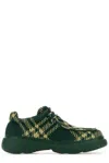 Burberry Embroidered Fabric Creeper Lace-up Shoes In Green