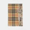 Burberry Embroidered Wool Scarf In Beige