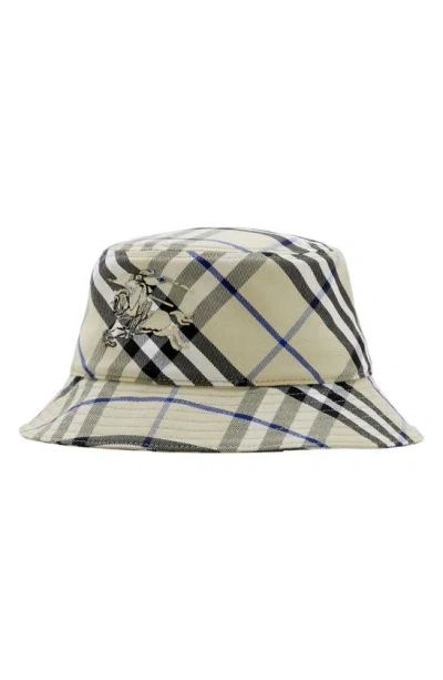 Burberry Ekd Check Twill Bucket Hat In Lichen