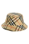 Burberry Check Bucket Hat In Sand