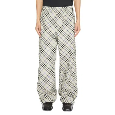 Burberry Ekd Check Wide-leg Trousers In Multi