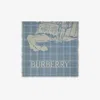 Burberry Ekd Check Wool Scarf In Pewter