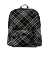 Burberry Ekd Checked Backpack In Black/calico
