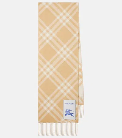 Burberry Ekd Checked Cashmere Scarf In Sand