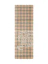 Burberry Rectangular Ekd Check-print Wool Scarf In Neutrals