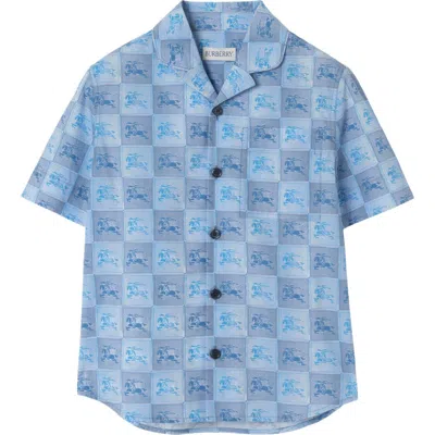 Burberry Kids'  Ekd Checkerboard  Cotton Shirt In Pink