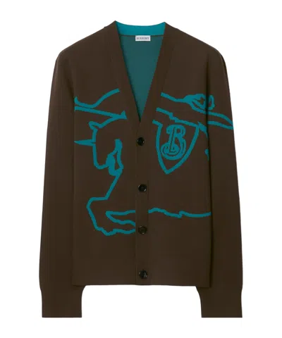 Burberry Ekd Cotton-blend Cardigan In Black