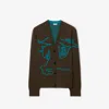 Burberry Ekd Cotton Blend Cardigan In Snug/kingfisher