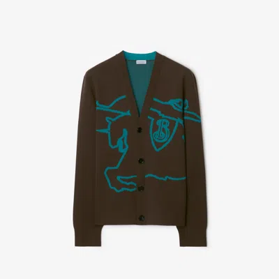 Burberry Ekd Cotton Blend Cardigan In Snug/kingfisher