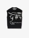 Burberry Ekd Cotton Blend Vest In Black/chalk