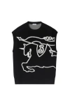 Burberry Ekd Cotton Blend Vest In Black/chalk