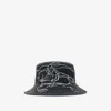 Burberry Ekd Cotton Bucket Hat In Charcoal