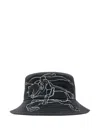 Burberry Ekd Cotton Bucket Hat In Grau