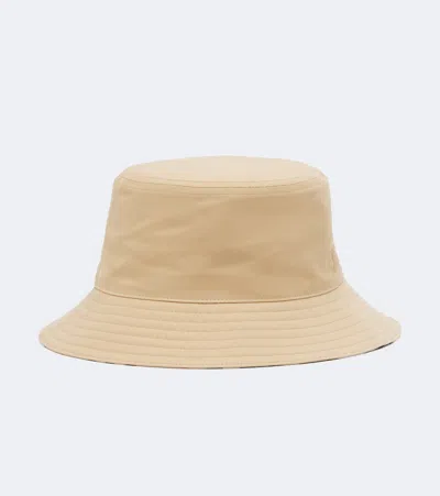 Burberry Ekd Cotton Bucket Hat In Neutral