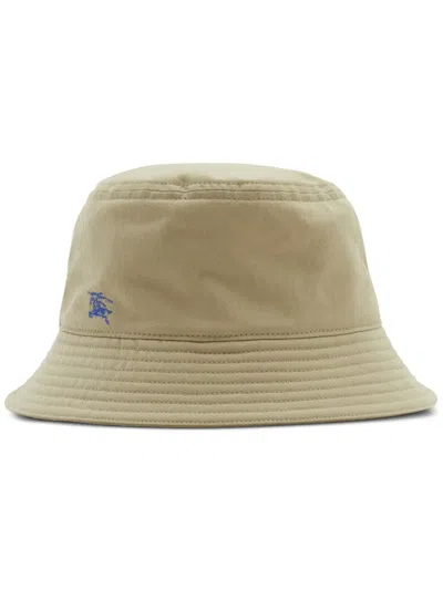 Burberry Cotton Bucket Cap In Khaki Green