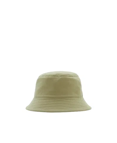 BURBERRY BURBERRY LOGO EMBROIDERED FLAT-CROWN BUCKET HAT
