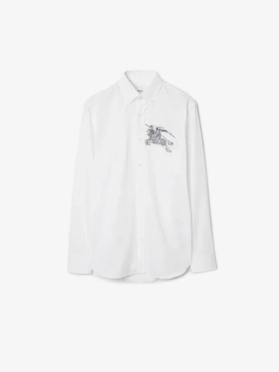 Burberry Ekd Cotton Formal Shirt In White