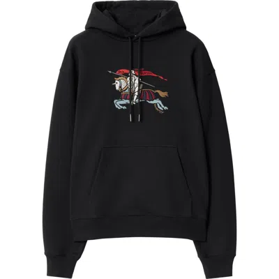 Burberry Ekd Cotton Hoodie In Black