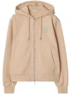 Burberry Beige Cotton Hoodie With Knight Illustration In Neutrals