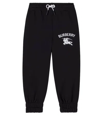 Burberry Kids' Ekd Cotton Jersey Sweatpants In Black