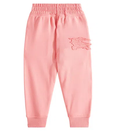 Burberry Kids' Ekd Cotton Jersey Sweatpants In Pink