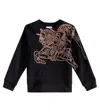 Burberry Ekd Cotton Jersey Sweatshirt In Black